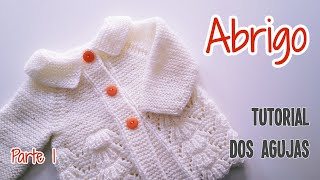 Como tejer un Abrigo  Tapado Jersey a Dos Agujas Tricot para bebes 😍 Parte 1 de 2 [upl. by Annaohj998]