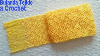 Bufanda Tejido a Crochet Tutorial paso a pasoFácil y Rápido de Hacer [upl. by Fredra259]