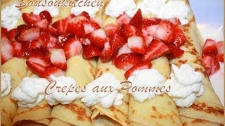 Recette de crepes aux pommes  Apple crepes [upl. by Benia]