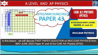 CIE A Level Physics Paper 4 SolutionMay June 2022 Paper 41 and 439702MJ2022P4143 Part 08 [upl. by Chip606]