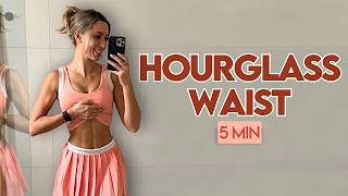 5 min Slow amp Intense Hourglass Waist Pilates  At Home Workout [upl. by Bedelia27]