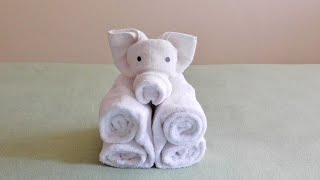 Towel Folding  How to make towel animal Piggy  Towel Art Towel origami  Towel decoration [upl. by Jori221]