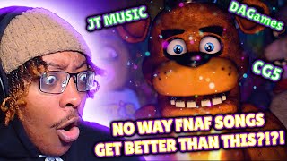 FIRST TIME LISTENING TO FNAF SONGS DAgames CG5 JT Music REACTION [upl. by Nitas921]