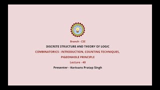 Discrete Structures amp Theory of Logic  Combinatorics Introduction Counting Techniques [upl. by Eerok]