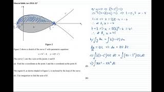 ALevel Maths H320 Integration Parametric Integration Example 2 [upl. by Nevag]