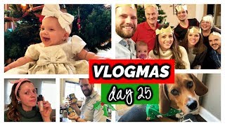 VLOGMAS DAY 25  Gigi quotOpeningquot Gifts Glowy Makeup Family Time [upl. by Neerom280]