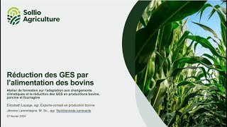 Réduction des GES par l’alimentation des bovins [upl. by Llenrep297]