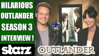 HILARIOUS Outlander Season 3 Interview  Sam Heughan amp Caitriona Balfe on Taylor Swift Jon Snow [upl. by Eveivenej]