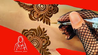 Very Beautiful Khafeef Henna Design  Latest Dubai style Henna Designs tutorial  thouseenshenna [upl. by Gerg]