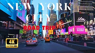 New York City Driving Tour 4K  West Manhattan and Times Square road trip 2024 [upl. by Dean]