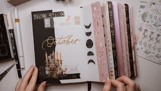 October Witchy Bullet Journal Theme with Waterfall Tabs ✨ Plan With Me  Mystery Journal [upl. by Amity]