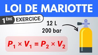 Loi de MARIOTTE  calculer un volume ou une pression  1ère  Physique [upl. by Coffin]