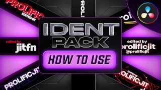 HOW TO USE THE FREE IDENT PACK DAVINCI RESOLVE [upl. by Annoynek]