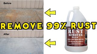 Rust Remover Plus™ Before and After Cleaning Fertilizer Rust Stains from a Concrete Sidewalk [upl. by Ahsitruc195]