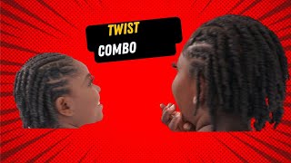 Cornrows and Twist Combo Half Cornrows half twist [upl. by Selena]