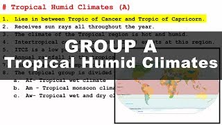 Koppen Scheme  Tropical Humid Climate A  UPSC IAS Geography [upl. by Elaweda97]