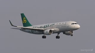 Spring Airlines  Airbus A320200 B1628  Landing and Takeoff  Kansai Airport 関西空港 [upl. by Coleman]