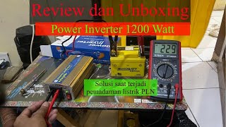 Review dan Unboxing Power Inverter 1200 Watt II Solusi saat terjadi pemadaman listrik PLN [upl. by Yrrok415]