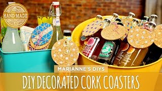 DIY Decorated Cork Coasters  HGTV Handmade [upl. by Okeim]