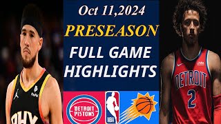 Detroit Pistons vs Phoenix Suns FULL GAME  Oct 11 2024 NBA TODAY  NBA HIGHLIGHTS [upl. by Nerland]