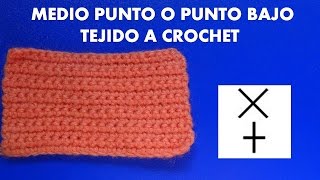 Como Tejer el Medio punto o punto bajo tejido a crochet paso a paso PARA PRINCIPIANTES [upl. by Whetstone857]