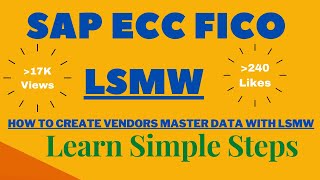 LSMW For Vendor Master Creation Legacy System Migration Workbench LSMW in SAP SAP Free Course [upl. by Levine]