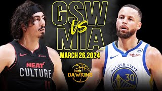 Golden State Warriors vs Miami Heat Full Game Highlights  March 26 2024  FreeDawkins [upl. by Aleihs24]