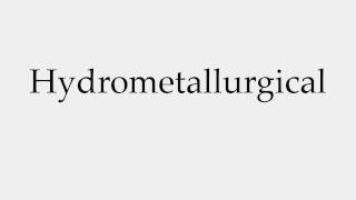 How to Pronounce Hydrometallurgical [upl. by Swor350]