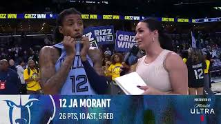 Ja Morant Walk Off Interview  Spurs vs Grizzlies [upl. by Fayth145]