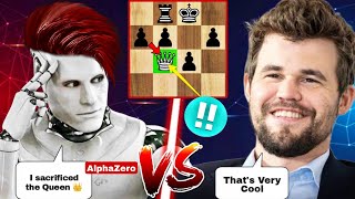 AlphaZero 4K Elo Sacrificed his FULL QUEEN Against Magnus Carlsen  Stockfish  Chess com  Chess [upl. by Lashond]