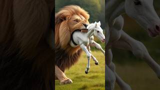 Lion attack on a baby horse 😭 lion horse babyanimals weakanimals helptheanimals rescueanimals [upl. by Liberati858]