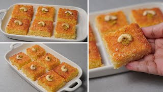 The Easiest Basbousa Recipe Ever  Super Tasty Basbousa Recipe  Easy Semolina Cake  Yummy [upl. by Justine]