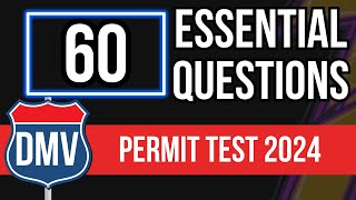 DMV Permit Test 2024 60 Essential Questions [upl. by Llirpa]