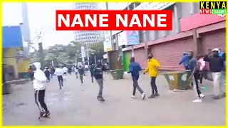 Running Battles in Nairobi CBD as Police disrupt NaneNane Protesters amidst Gen Z Maandamano Kenya [upl. by Iarised]