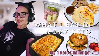 What I Eat In A Day KETO  Day 1 Of 30 Day Challenge  Baked Mash Cauliflower [upl. by Kcerb]