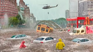 Montreal Went Underwater Heavy flooding destroy roads and houses in Montreal Canada [upl. by Alyl]