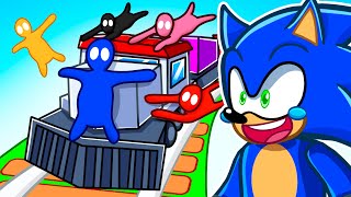 5 Friends on 1 TRAIN… GANG BEASTS [upl. by Ehrlich275]