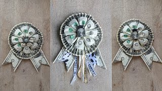 DIY  Graduation Money Rosette  Birthday Money Rosette  Money Rosette [upl. by Ihcekn]