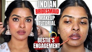 Indian Bridesmaid Makeup Tutorial for BROWN DUSKY skin  GRWM Besties ENGAGEMENT  Shalini Mandal [upl. by Erodavlas]