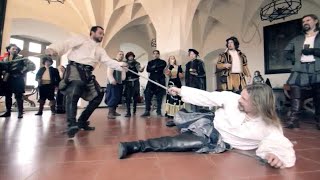 Hamlet  prince of Denmark rapier and dagger fight action movie stunt [upl. by Aisatal]