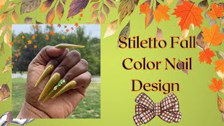 Stiletto Fall Nail Design on Myself [upl. by Aristotle]