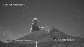 January 3 2021  Eruption  Popocatepetl Volcano Mexico [upl. by Mandelbaum71]