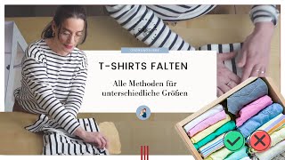 👕 Tshirts falten  alle Methoden für unterschiedliche Größen 👕🎽 [upl. by Ginnie]