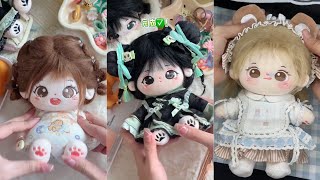 我们来给棉花娃娃换新衣服和梳一个漂亮的头发。clay kawaii squishy sticker diy [upl. by Kenric]