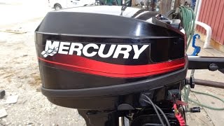 6M4798 Used 2005 Mercury 15EH 15HP 2Stroke Tiller Outboard Boat Motor 15quot Shaft [upl. by Parsons]