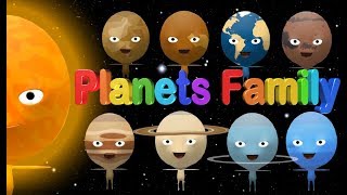 🚀 Planets Family 🌞 🌚 🌝 🌛 Solar System  Planets Song  Nursery Rhymes Songs for Kids [upl. by Anibor]