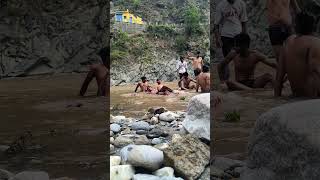 Alaknanda Bhagirathi Sangam River Rudraprayag Uttarakhand full enjoy🤩 swimming uttarakhand sangam [upl. by Enohpets]