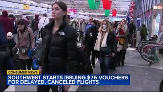 Southwest Airlines starts issuing 75 vouchers for delayed canceled flights [upl. by Aramad]