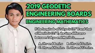 2019 Geodetic Engineering Boards Engineering Mathematics Time Difference Given Locations [upl. by Alekehs253]