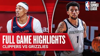 CLIPPERS vs GRIZZLIES  NBA SUMMER LEAGUE  FULL GAME HIGHLIGHTS [upl. by Akiemat429]